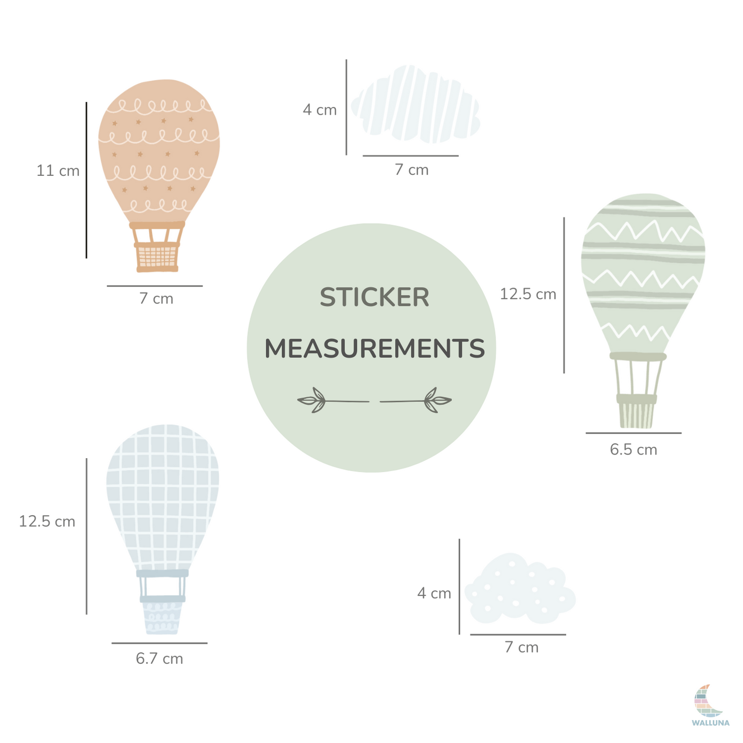 Dreamy Skies Hot Air Balloon Wall Stickers