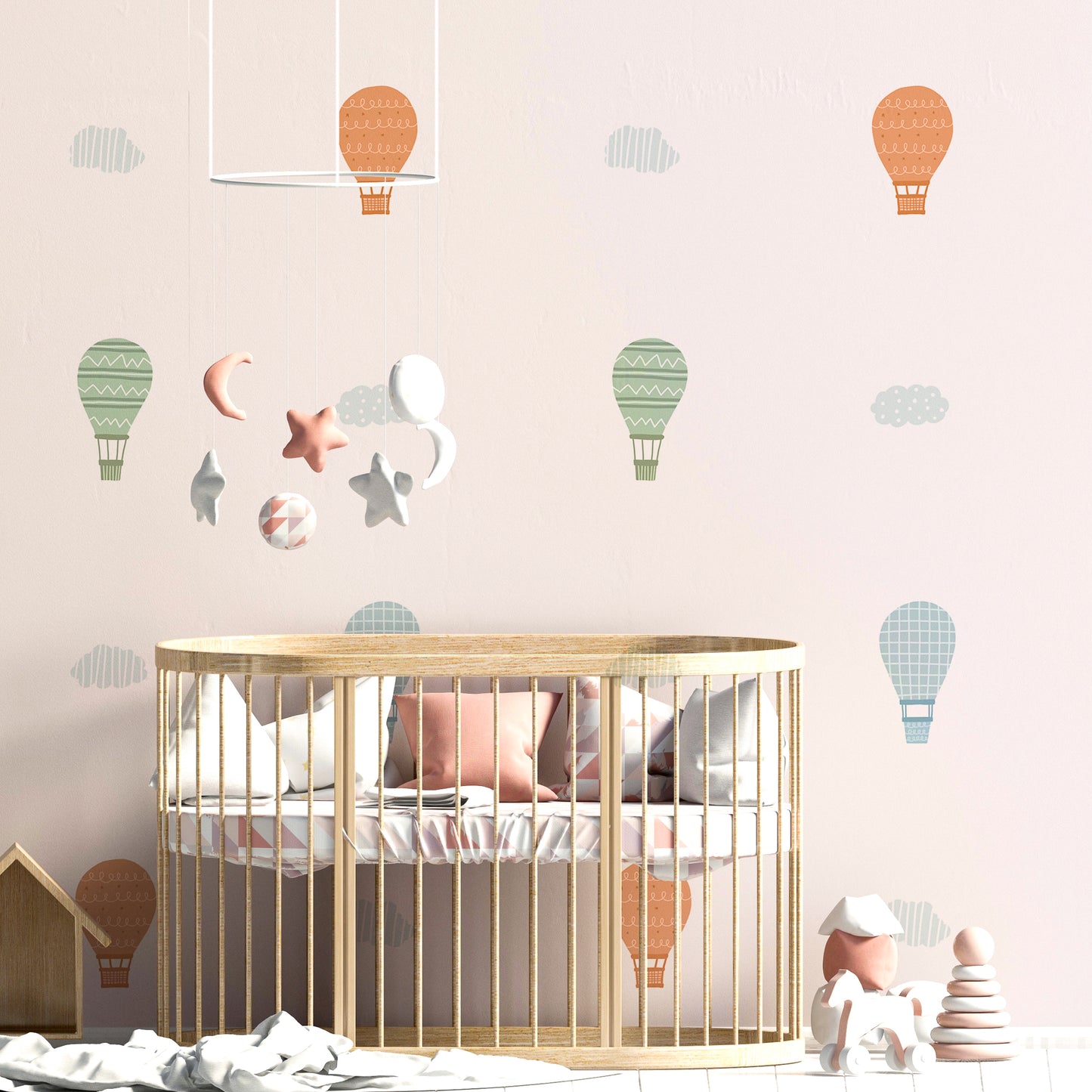 Dreamy Skies Hot Air Balloon Wall Stickers