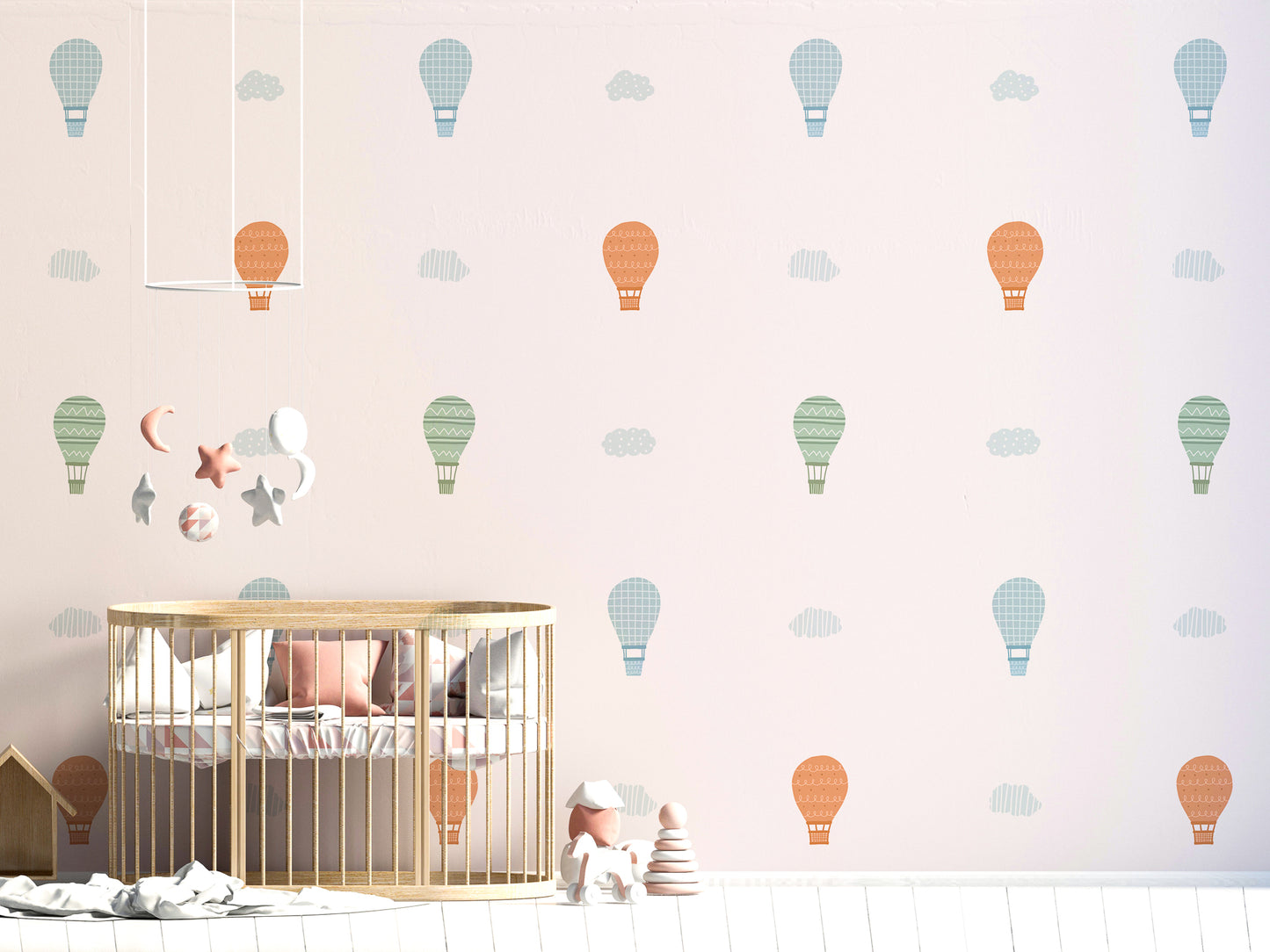 Dreamy Skies Hot Air Balloon Wall Stickers